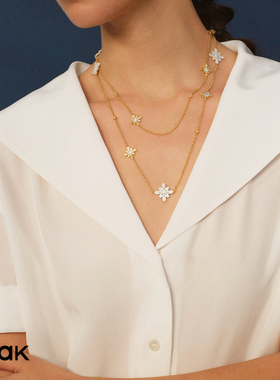 Dare买手店 ooak白日烟花绿松石雕金长项链925银原创设计首饰小众