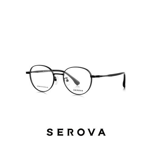 施洛华SEROVA超轻钛架近视眼镜男简约文艺圆框可配度数女 SP1020
