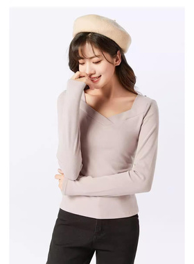 黑色德绒打底衫女内搭秋冬显瘦2025新款t恤外穿保暖V领长袖上衣