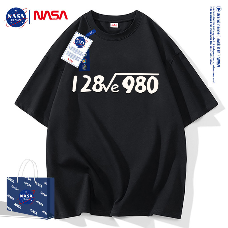 NASA联名短袖T恤男女款2025新款潮牌潮流夏季纯棉宽松上衣情侣装