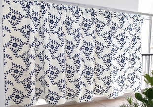 棉麻厨房橱窗免打孔伸缩杆粘贴式半截门帘阻断帘藤蔓花短帘