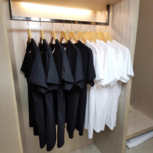 高品质新疆棉重磅230克纯白不透短袖t恤男宽松休闲打底衫上衣女夏