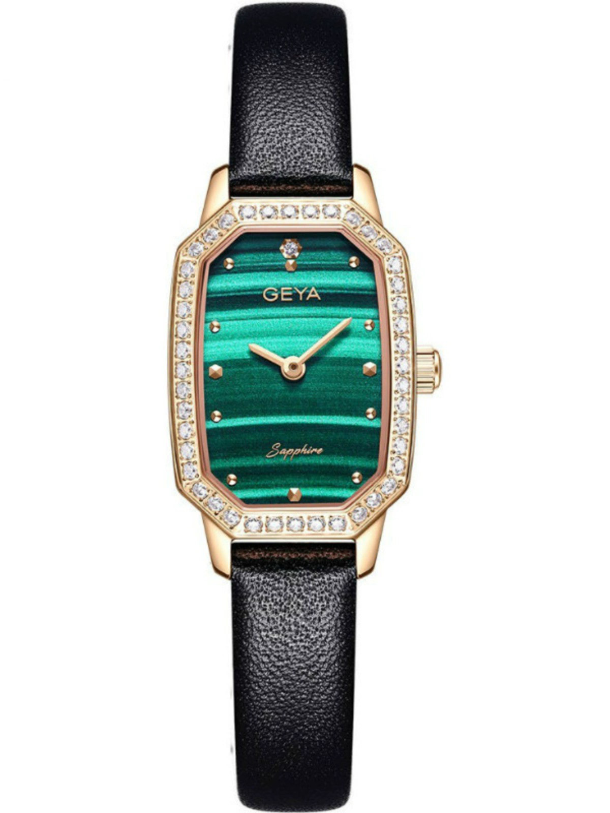 2023新款格雅手表女式方形时尚简约防水石英牛皮表带轻奢女表6258