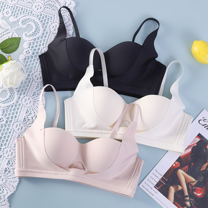 小胸聚拢软支撑调整型收副乳内衣防下垂胸罩无钢圈半杯提拉文胸
