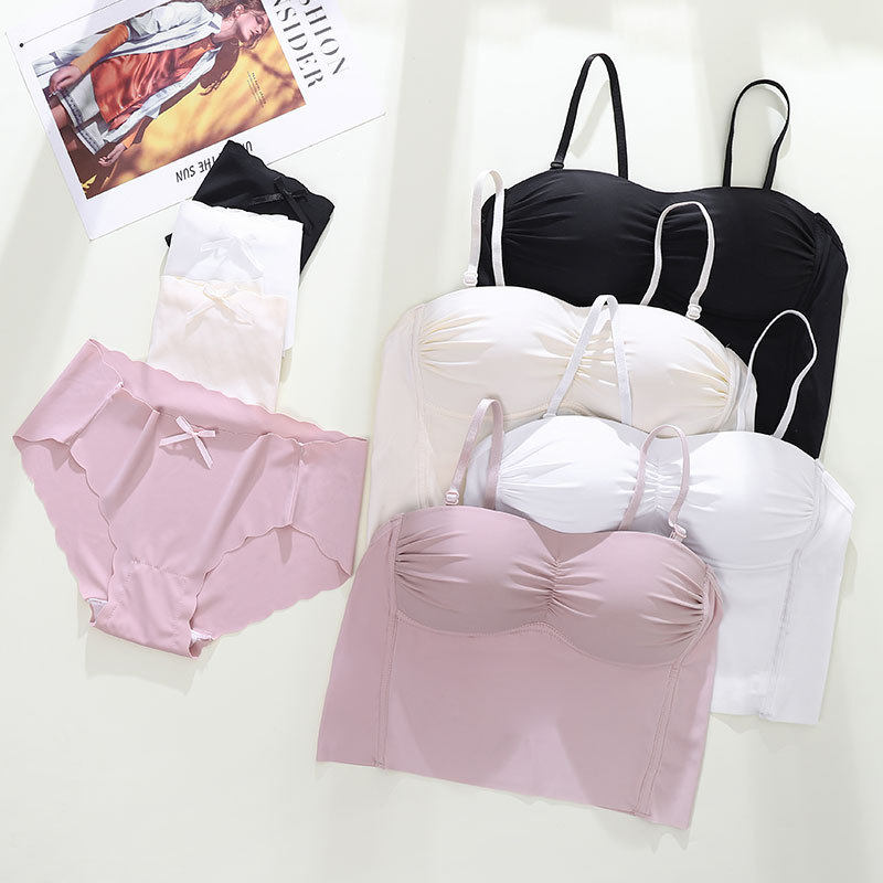 加长版文胸舒适透气小胸聚拢美背内衣套装无钢圈性感聚拢文胸套装