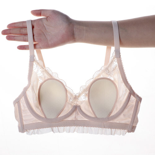 性感蕾丝花边内衣套装美背透气刺绣文胸无钢圈聚拢水晶杯文胸套装