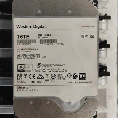 议价西数16T  DC HC550企业级硬盘，型号WUH7218
