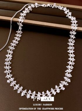 choker高级感项饰清冷水晶珠设计