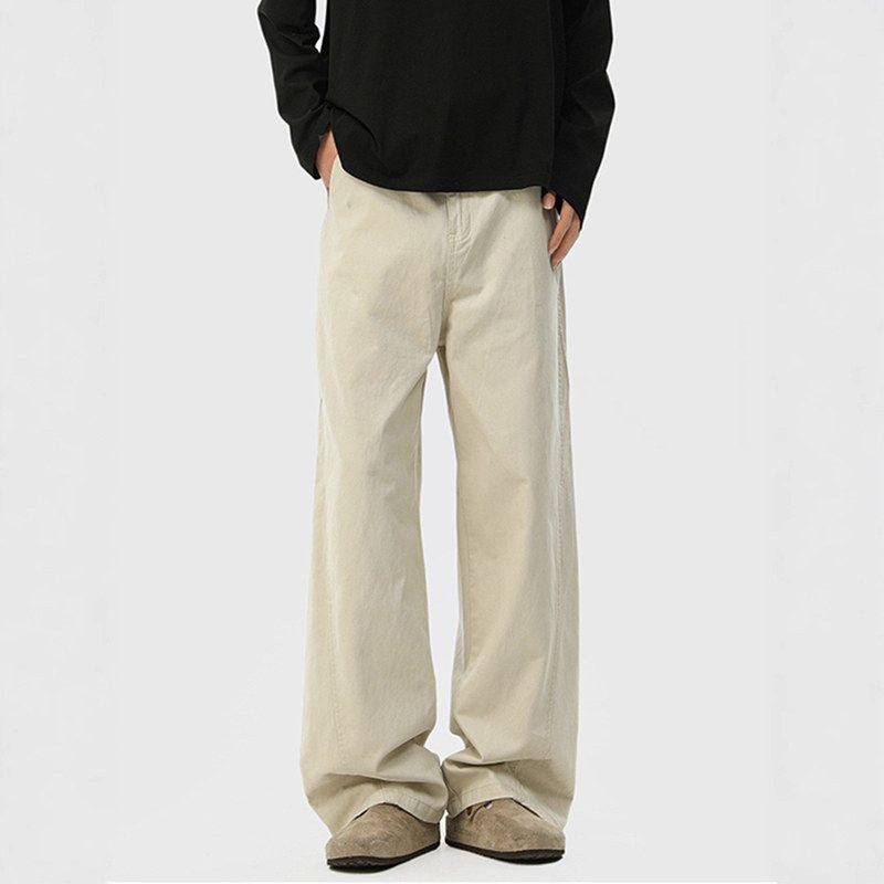 拼接复古洗男女直筒裤冬季日系宽松痞帅弯刀潮水阔腿裤休闲裤工装,男装,休闲裤,淘宝优惠券,粉丝福利购,淘宝优惠卷