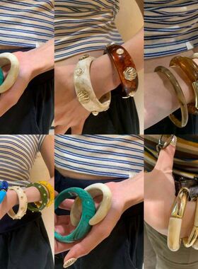 几何时尚欧美简约开口气质圆形