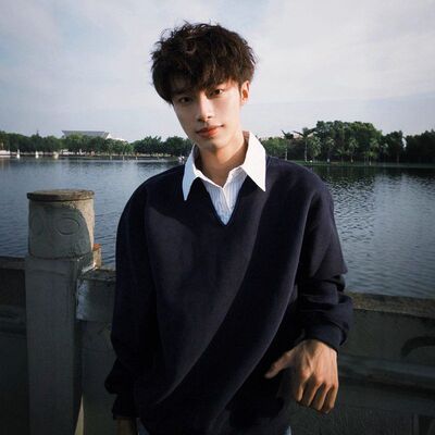 c男olo学院风藏青色t恤长袖v假两件条纹秋季衫leanfit领卫衣翻领p