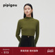 皮皮狗秋冬新款 毛衣 打底衫 半高领羊绒衫 抽条套头针织修身