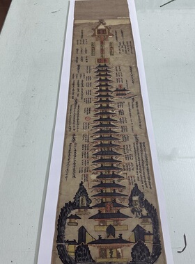 敦煌遗书壁画三界九地之图复古书法字画真迹微喷仿古装裱挂轴装饰