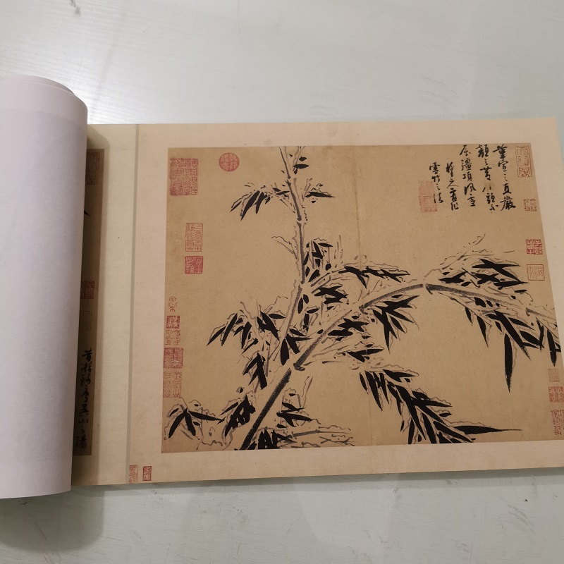 吴镇墨竹谱22帧复古书画册页真迹高清微喷仿古复制装裱卷轴装饰画