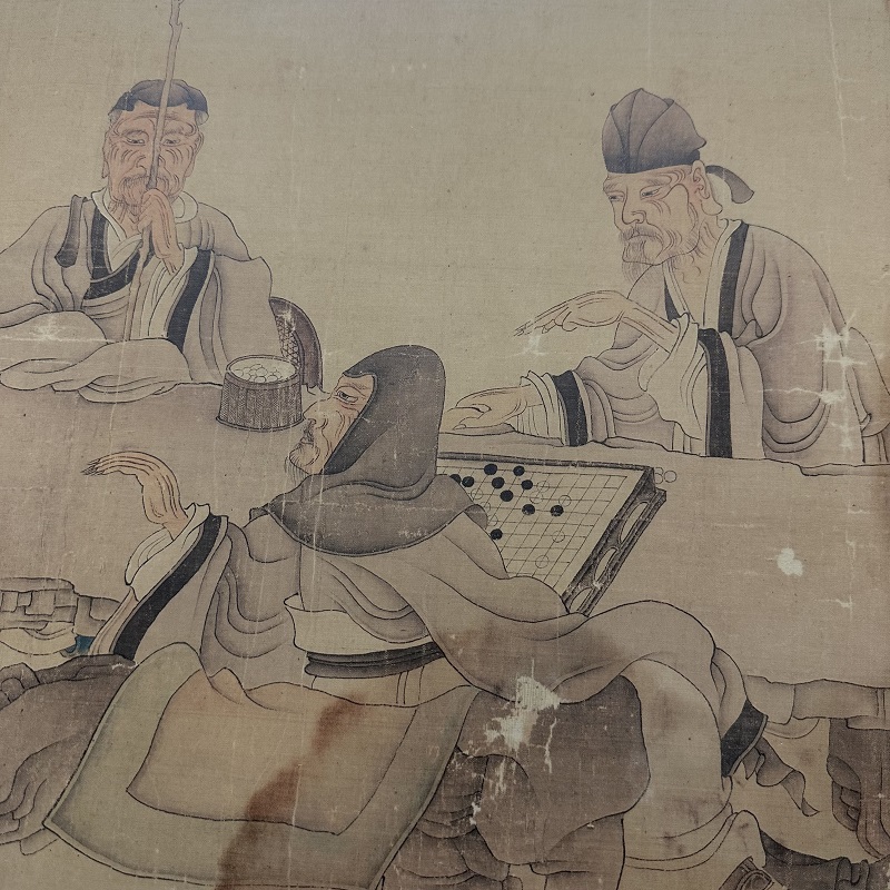 陈洪绶国画五老图复古人物书画高清微喷仿古字画装裱横幅挂轴装饰