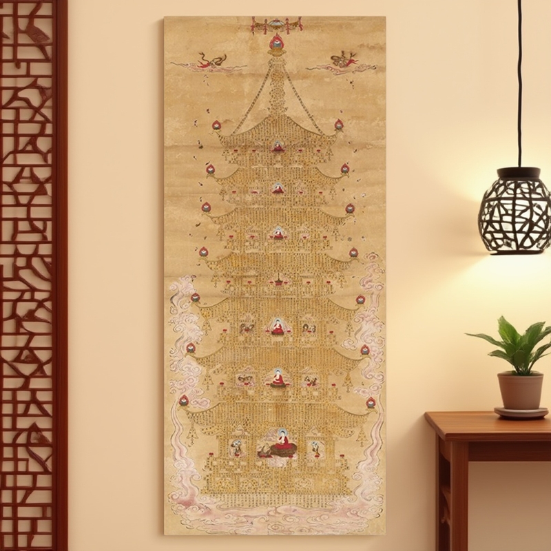 高清艺术喷绘画芯宣纸绢布卷轴画