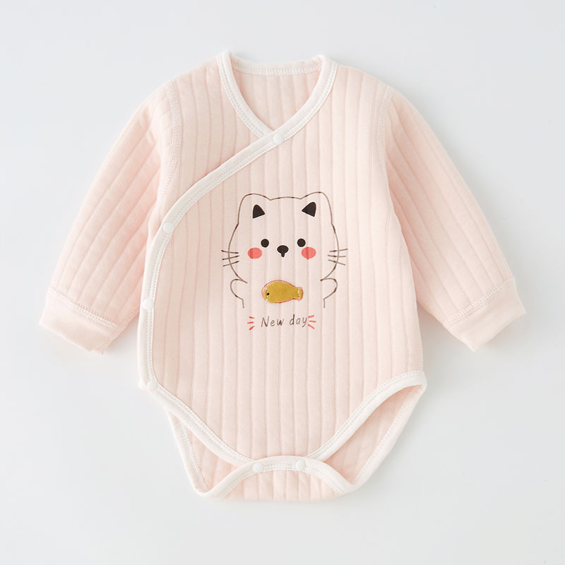 斜开爬服棉秋冬双层护肚工厂直销