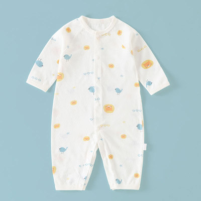纯棉连体衣长袖婴儿宝宝薄款夏季