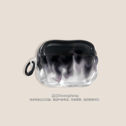 原创艺术画火焰烟雾适用苹果AirPods5/Pro3半透明保护套个性男AirPods4代Pro2无线降噪蓝牙耳机软壳二三四五