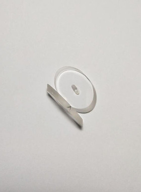 K9玻璃椭圆有孔激光保护窗口34.57*25*3.6厚孔4mm45度孔