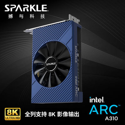 SPARKLE精灵系列游戏显卡Intel Arc A310 ELF 单槽单风扇 4GD6