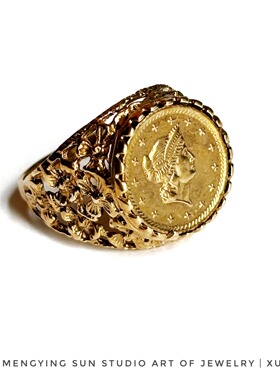 爱德华时期金币古董9k黄金复古