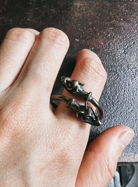 My Jewellery 比利时制造·滴水兽龙戒庇护银戒开口可调节