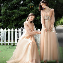 Bridesmaid Dress 2019 new winter long sister group fairy temperament bridesmaid dress dress women show thin party dress