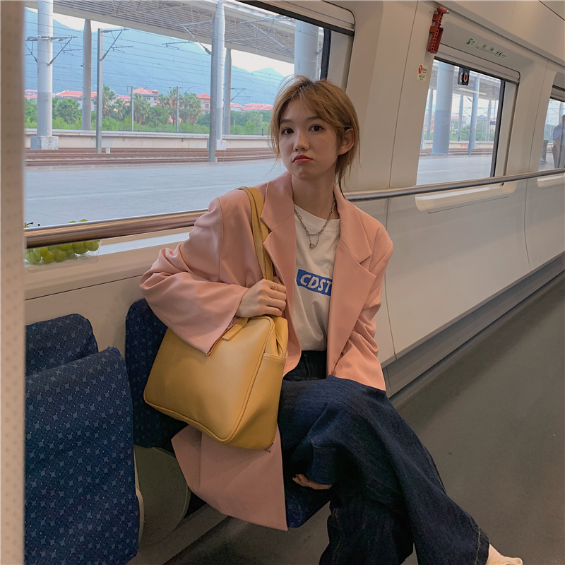 Real shot real price ~ Korean version of loose, thin and gentle style casual long sleeve suit coat