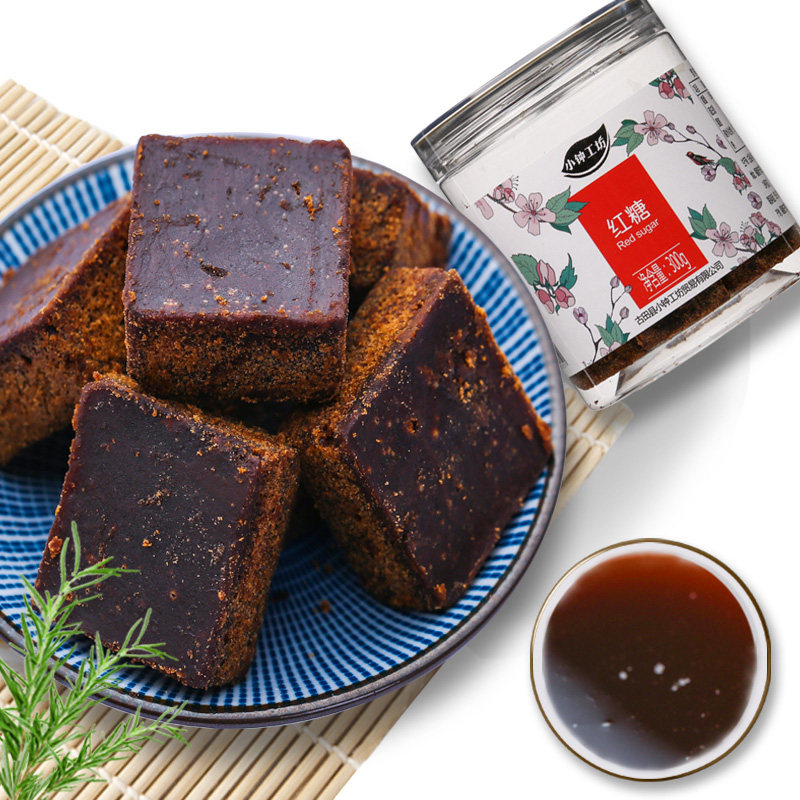 小钟工坊 纯红糖300g*1罐手工熬制红糖老红糖红糖块黑糖块食糖