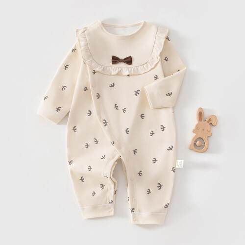 百天洋A类纯棉春秋婴儿连体衣