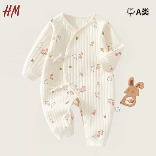 清仓撤柜新生儿衣服秋冬季婴儿连体衣初生满月宝宝和尚服夹棉保暖