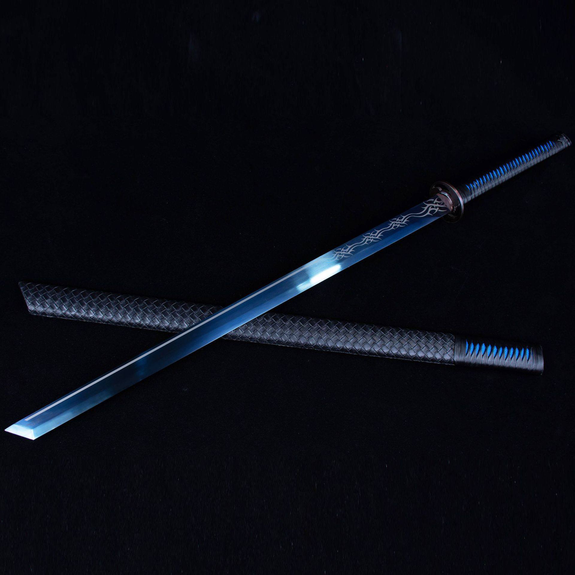 龙泉市刀剑高锰钢烤蓝唐横刀手工锻打绣春刀防身宝剑冷兵器未开刃,特色手工艺,剑袋,淘宝优惠券,粉丝福利购,淘宝优惠卷