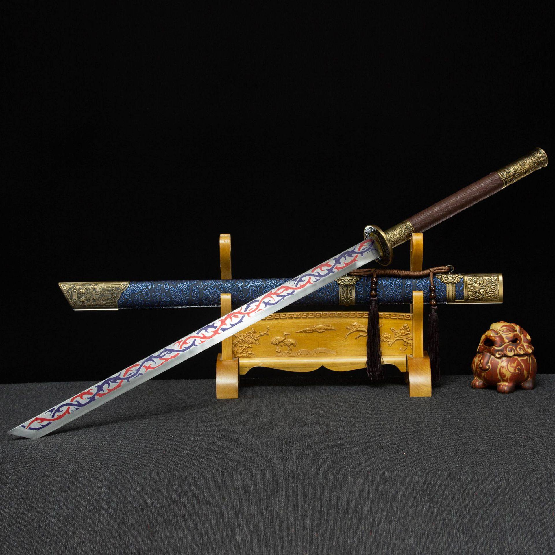 龙泉市刀剑手工锻打唐横刀一体康熙战刀防身宝剑绣春刀收藏未开刃,特色手工艺,剑袋,淘宝优惠券,粉丝福利购,淘宝优惠卷