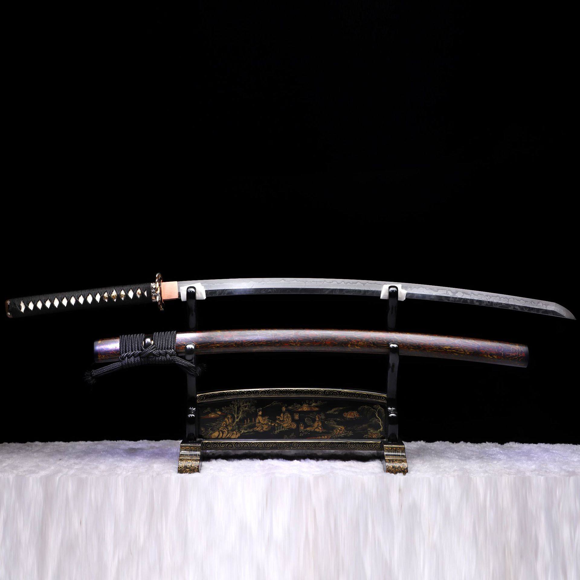 龙泉市刀剑t10钢皆烧日本剑虎斑纹手工锻打硬剑防身冷兵器未开刃,特色手工艺,剑袋,淘宝优惠券,粉丝福利购,淘宝优惠卷