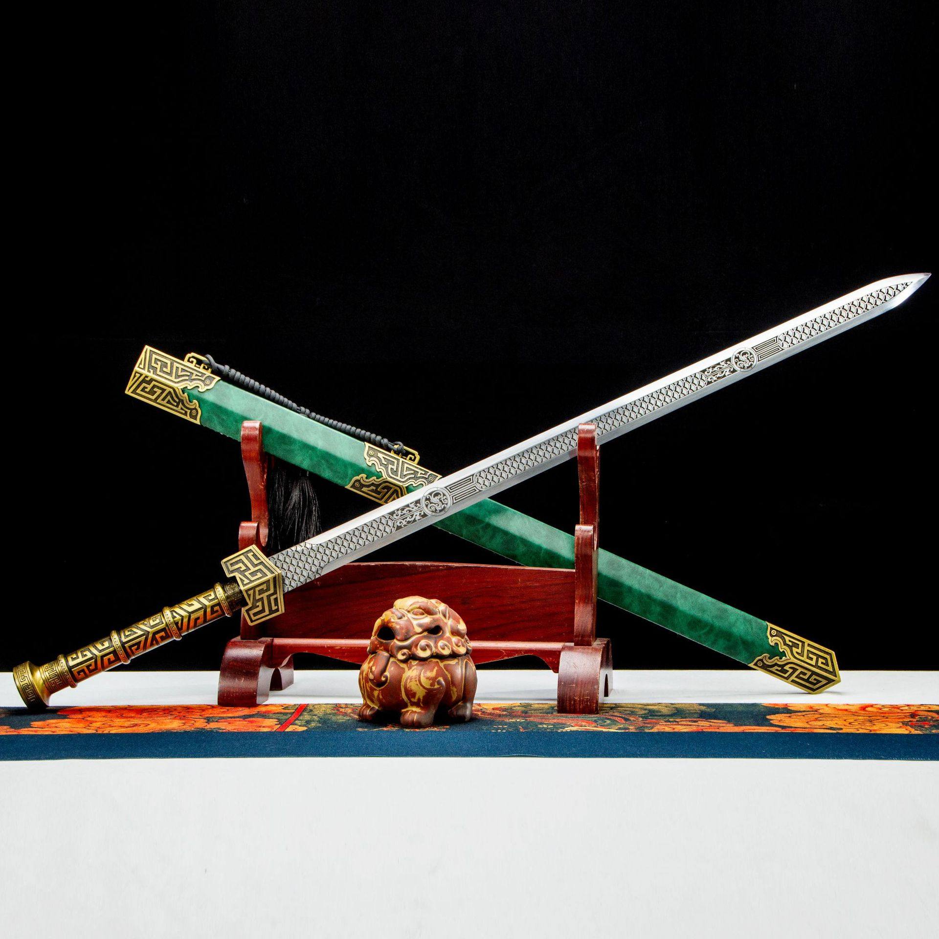 龙泉市刀剑手工锻打一体高锰钢防身传统宝剑春秋汉剑冷兵器未开刃,特色手工艺,剑袋,淘宝优惠券,粉丝福利购,淘宝优惠卷