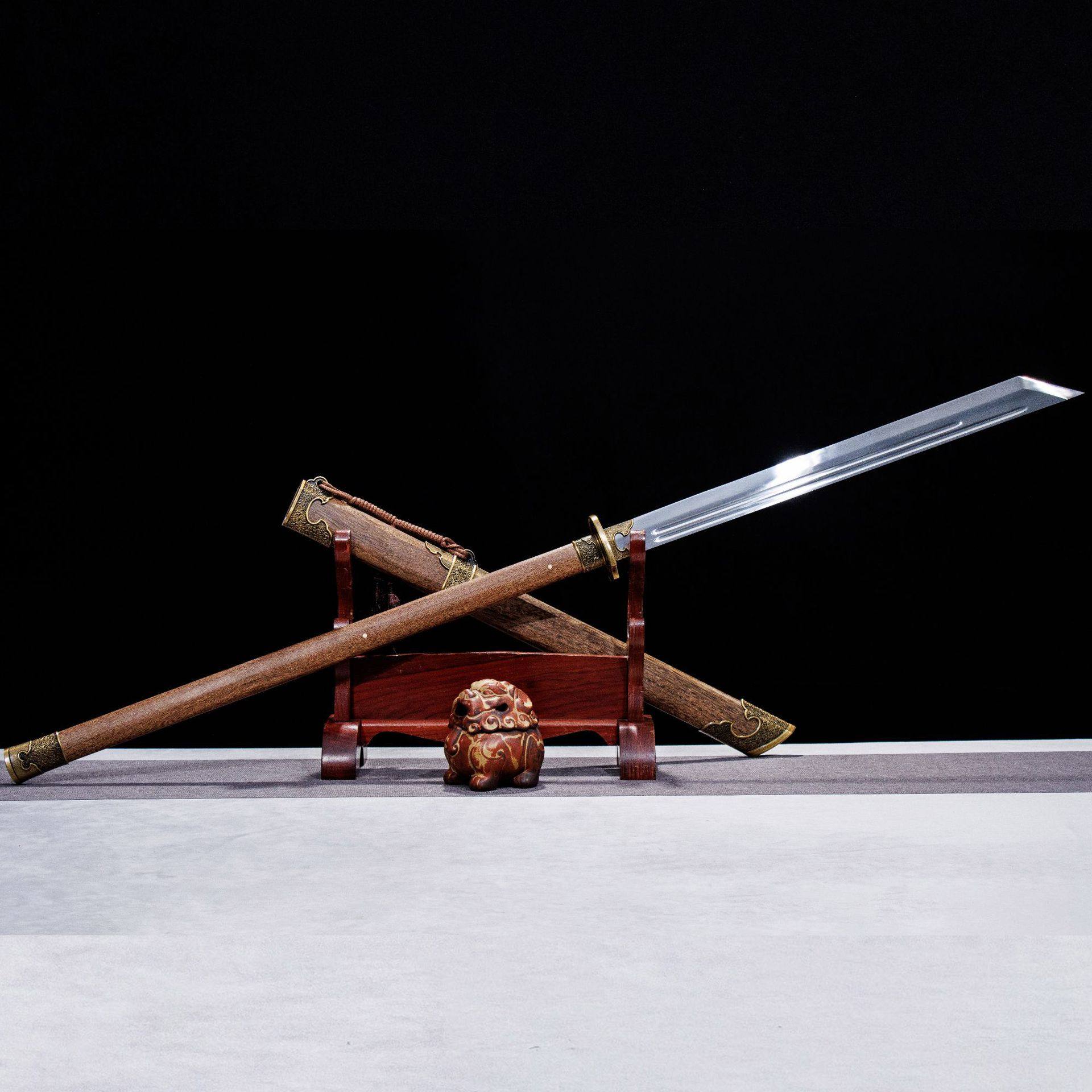 龙泉市刀剑一体高锰钢加长锦衣卫双手战刀防身冷兵器硬宝剑未开刃,特色手工艺,剑袋,淘宝优惠券,粉丝福利购,淘宝优惠卷