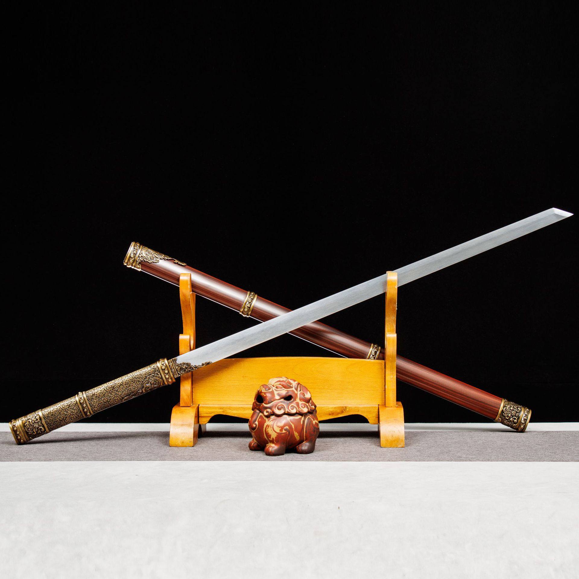 龙泉市刀剑高锰钢一体影视素装棍直刀防身唐横刀宝剑冷兵器未开刃,特色手工艺,剑袋,淘宝优惠券,粉丝福利购,淘宝优惠卷