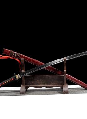 龙泉市刀剑手工锻打1045钢T10烧刃日式指挥打刀Katana宝剑未开刃
