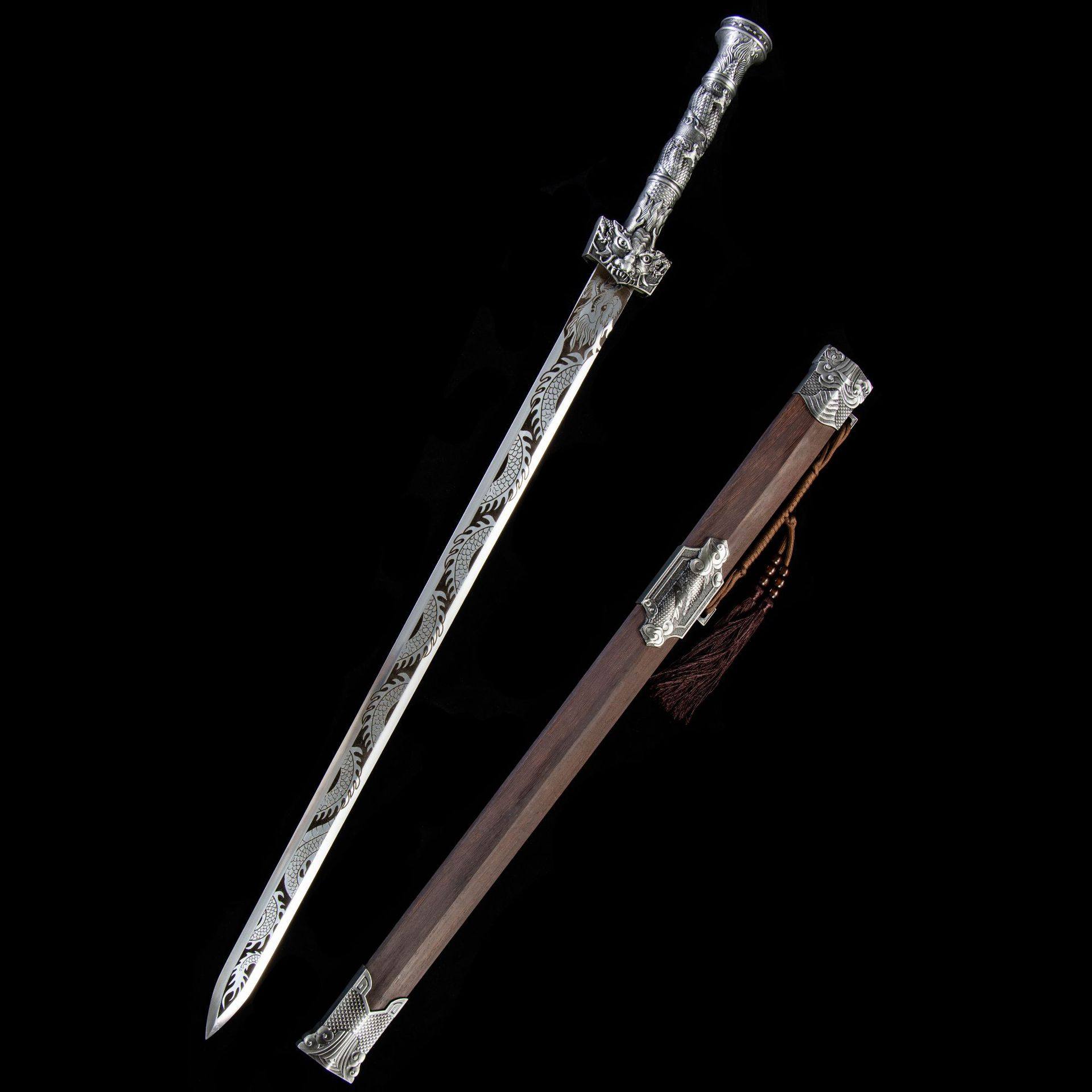 龙泉市刀剑高锰钢影视春秋汉剑秦王佩剑防身冷兵器宝剑收藏未开刃,特色手工艺,剑袋,淘宝优惠券,粉丝福利购,淘宝优惠卷