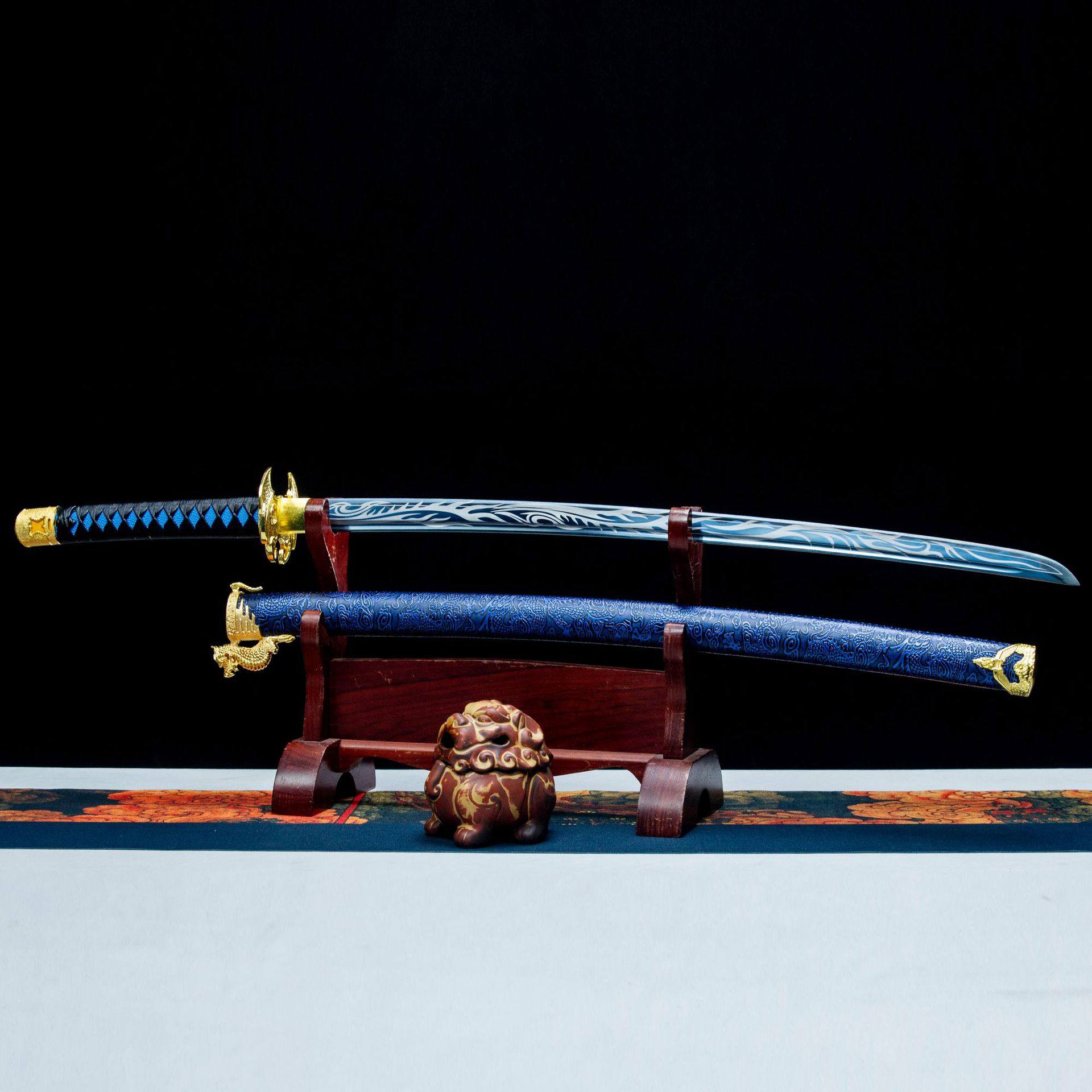 龙泉市刀剑高锰钢影视冷兵器手工锻打日式指挥刀Katana宝剑未开刃,特色手工艺,剑袋,淘宝优惠券,粉丝福利购,淘宝优惠卷