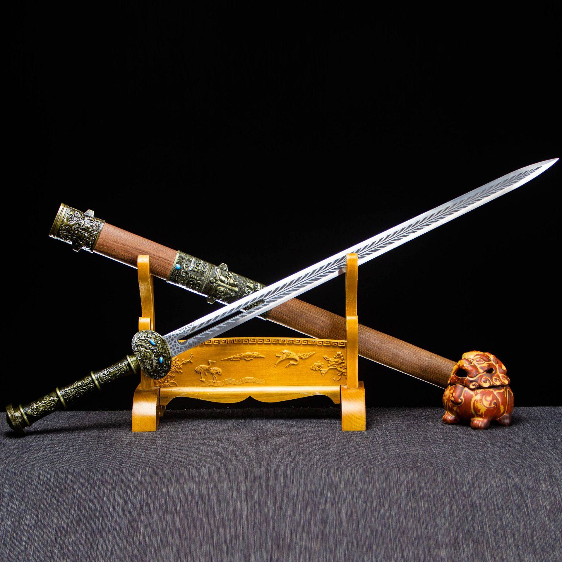 龙泉市刀剑手工锻打秦汉剑影视春秋秦王硬宝剑永乐剑冷兵器未开刃,特色手工艺,剑袋,淘宝优惠券,粉丝福利购,淘宝优惠卷