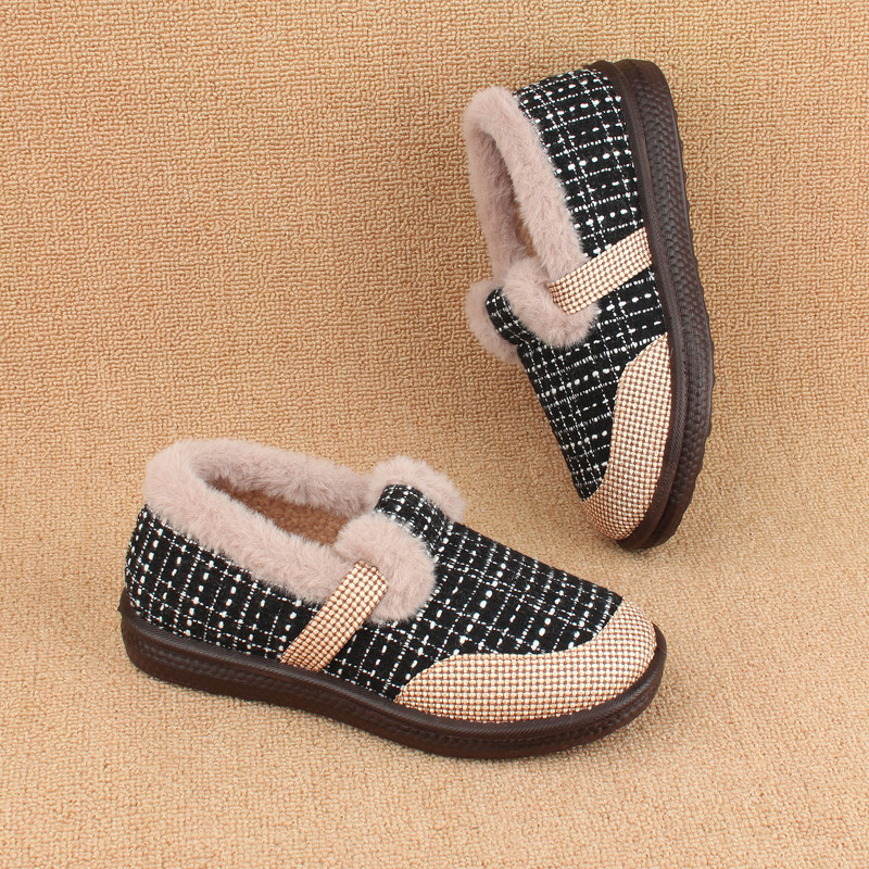 冬季新款居家包跟棉拖鞋女款加绒保暖妈妈老人轻便防滑家居棉鞋