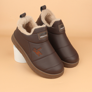 2025冬季新款加绒加厚保暖女款棉鞋休闲雪地靴防水防滑妈妈短靴子