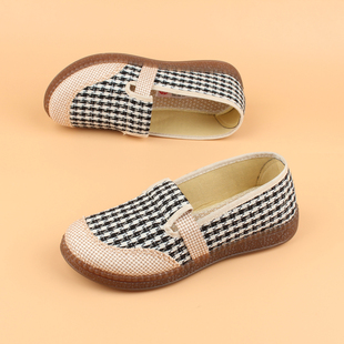 牛筋底2026春季新款正品老北京布鞋女士轻便软底防滑妈妈平底单鞋