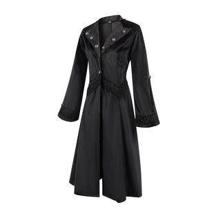 女士复古哥特式长款外套燕尾服 万圣节表演服大衣舞台表演服装