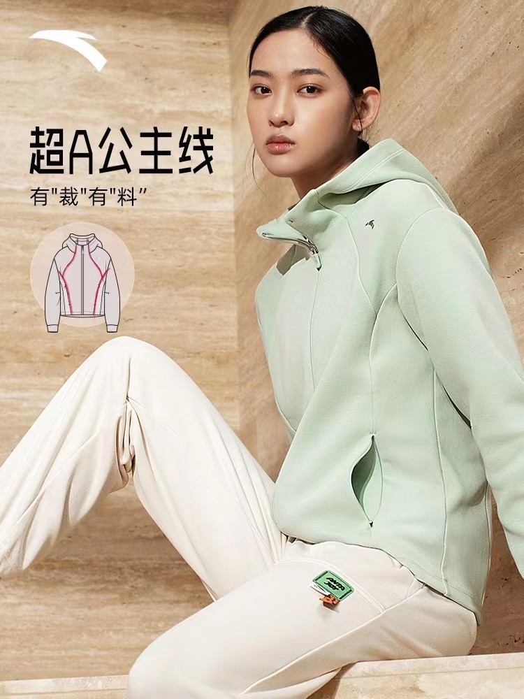 安踏公主线丨显瘦外套女士秋季针织运动跑步开衫运动服162237721
