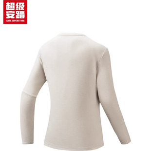 超级安踏羊毛长T女子秋冬保暖3A抗菌长袖圆领运动上衣162547406U