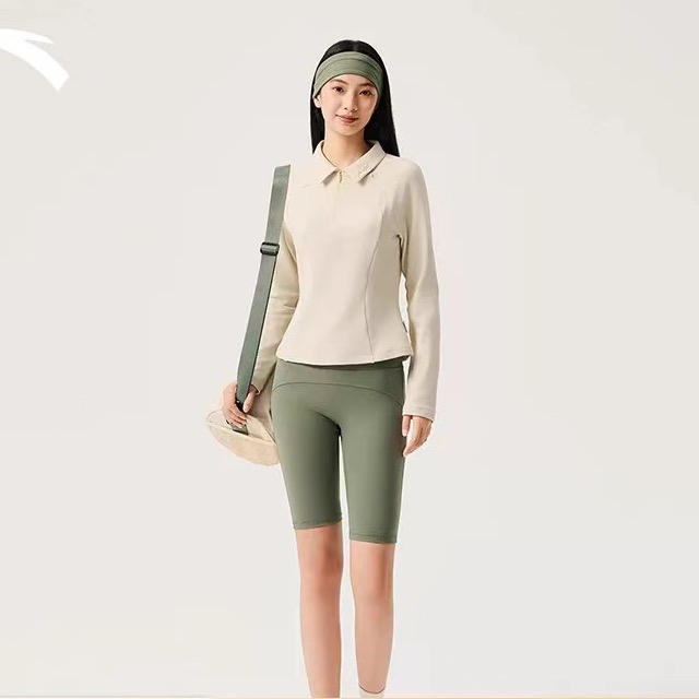 安踏长袖卫衣女装磨毛保暖针织衫