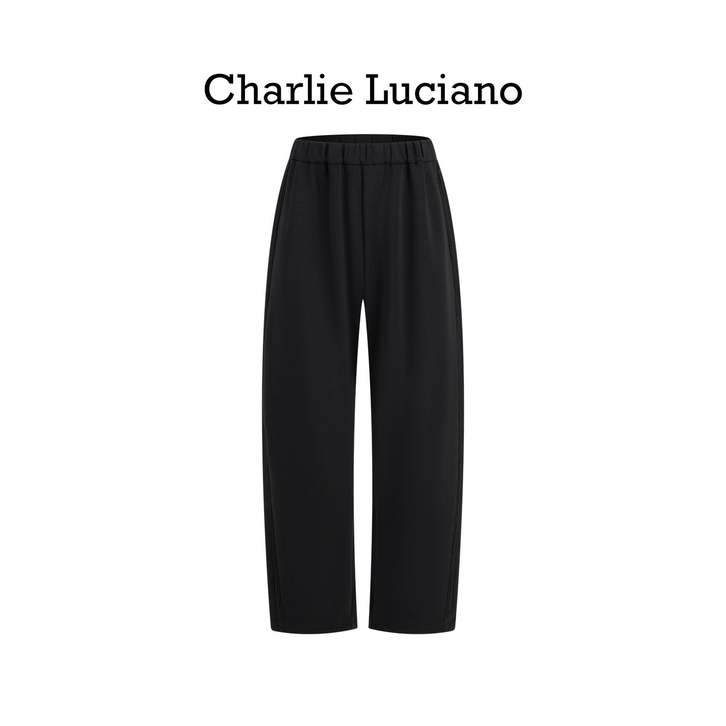 Charlie Luciano粗花呢织带弯刀卫裤冬季新款宽松男女款休闲长裤